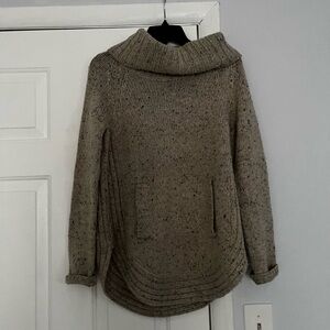 Cynthia Rowley Speckled Taupe Cowl Neck Sweater